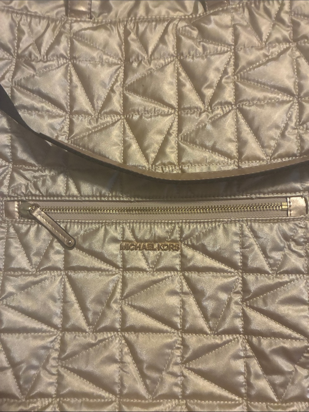 Michael Kors Quilted Metallic Gold Tote - Picture 5 of 12